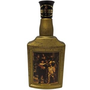 Vintage Jim Beam Choice Rembrandt Night Watch Gold Whiskey Decanter 4/5 Quart*